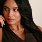 Thomas Sabo Elyndra Gold Plated Half-Form Necklace with Red Zirconia Stone  - KE2330-971-7-L45V