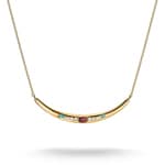 Thomas Sabo Elyndra Gold Plated Half-Form Necklace with Red Zirconia Stone 