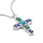 Thomas Sabo Elyndra Cross pendant with multicoloured stones silver - PE988-405-7