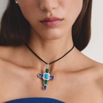 Thomas Sabo Elyndra Cross pendant with multicoloured stones silver - PE988-405-7