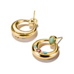 Thomas Sabo Elyndra Gold Plated Half-Hoop Earrings with Green, White & Red Stones - H2335-971-7