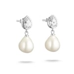Thomas Sabo Elyndra Ohrringe Perle mit weissem Zirkonia in Tropfenform - H2349-167-14