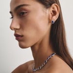 Thomas Sabo Elyndra Clous d’oreilles avec nanocristal bleu en taille octogonale - H2353-699-1