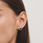 Thomas Sabo Elyndra Clous d’oreilles avec nanocristal bleu en taille octogonale - H2353-699-1