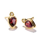 Thomas Sabo Elyndra Gold Plated Stud Earrings with Red Stones - H2333-414-10