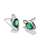 Thomas Sabo Elyndra Silver Stud Earrings with Green Teardrop Stones - H2333-166-6