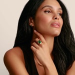 Thomas Sabo Elyndra Ring Grüner Zirkoniastein Vergoldung - TR2506-971-6