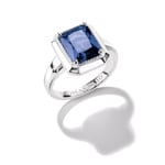 Thomas Sabo Elyndra Bague avec nanocristal bleu en taille octogonale