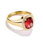 Thomas Sabo Elyndra Gold Plated Ring with Red Zirconia Stone - TR2507-414-10
