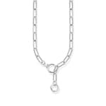 Thomas Sabo Gliederkette mit zwei Ringverschlüssen und weissen Steinen Silber