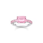 Thomas Sabo Heritage Pink Solitärring mit pinkfarbenen Steinen Silber