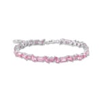Thomas Sabo Heritage Pink Tennisarmband mit 31 pinkfarbenen Steinen Silber
