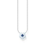 Thomas Sabo Kette Blume mit blauem Stein Silber - KE2185-496-1-L45v