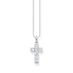 Thomas Sabo Kette Kreuz mit weissen Steinen Silber