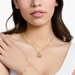 Thomas Sabo Kette mit Anhänger Peace-Zeichen mit bunten Steinen vergoldet - KE2170-996-7-L55V