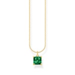 Thomas Sabo Kette mit grünem Stein gold - KE2156-472-6-L45V