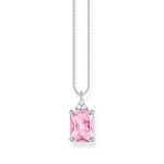 Thomas Sabo Kette mit pinken und weissen Steinen Silber