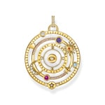 Thomas Sabo Pendentif demi-sphère avec œil pierres multicolores plaqué or