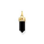 Thomas Sabo Cosmic Amulet Yellow-gold plated pendant with onyx in hexagon-shape and stones