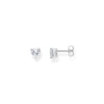 Thomas Sabo Love & Hearts Silver heart-shaped halo ear studs with white zirconia
