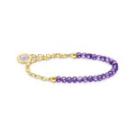 Thomas Sabo As We Kiss Member Charm-Armband mit Gliedern und imitiertem Amethyst vergoldet - A2130-427-13