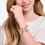 Thomas Sabo As We Kiss Member Charm-Armband mit Gliedern und imitiertem Amethyst vergoldet - A2130-427-13