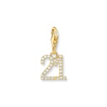 Thomas Sabo Number Charms Gold-plated charm pendant number 21 with zirconia