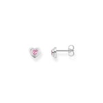 Thomas Sabo Clous d’oreilles cœur zircon rose argent noirci