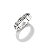 Thomas Sabo Rebel at Heart Silver Band Ring with Engraved Pattern - TR2531-637-21