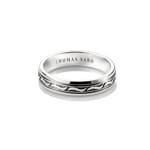 Thomas Sabo Rebel at Heart Silver Band Ring with Engraved Pattern - TR2531-637-21