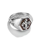 Thomas Sabo Rebel at Heart Siegelring mit Lilien-Emblem Gold-Blau Rebel Icons Silber - TR2516-950-7