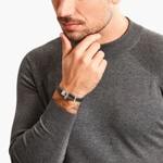 Thomas Sabo Rebel Basics Lederarmband doppelt in Grün Silber - A2148-682-6