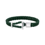Thomas Sabo Rebel Basics Lederarmband doppelt in Grün Silber