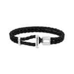 Thomas Sabo Rebel Basics Lederarmband doppelt in Schwarz Silber