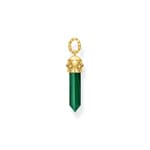 Thomas Sabo Rebel Crystal Breloque malachite verte en forme de cristal, plaquée or - PE964-414-6