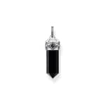 Thomas Sabo Rebel Crystal Anhänger schwarzer Onyx in Kristallform Silber geschwärzt