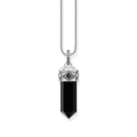 Thomas Sabo Rebel Crystal Breloque onyx noir en forme de cristal, argent noirci - PE964-641-11