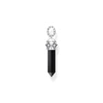 Thomas Sabo Rebel Crystal Breloque onyx noir en forme de cristal, argent noirci - PE964-641-11