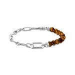 Thomas Sabo Rebel silver blackened bracelet with brown beads - A2088-826-2-L19v