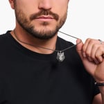 Thomas Sabo Rebel Wolf Breloque hure de loup sertie de gemmes, argent noirci - PE965-691-21