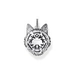 Thomas Sabo Rebel Wolf Breloque hure de loup sertie de gemmes, argent noirci - PE965-691-21