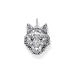 Thomas Sabo Rebel Wolf Anhänger Wolf Gesicht mit Steinen Silber geschwärzt