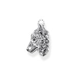 Thomas Sabo Rebel Wolf Breloque hure de loup sertie de gemmes, argent noirci - PE965-691-21