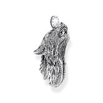 Thomas Sabo Rebel Wolf Breloque profil de loup sertie de gemmes, argent noirci - PE966-643-21