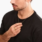 Thomas Sabo Rebel Wolf Gold-plated band ring with pattern and black zirconia - TR2455-414-39