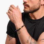 Thomas Sabo Rebel Wolf Gold-plated beads bracelet with blue gold and red tiger's eye - A2145-324-2