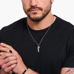 Thomas Sabo Rebel Wolf Silver blackened necklace with wolf's tooth pendant and stones - KE2202-643-11-L55v