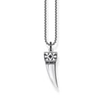 Thomas Sabo Rebel Wolf Silver blackened necklace with wolf's tooth pendant and stones - KE2202-643-11-L55v