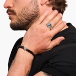Thomas Sabo Rebel Wolf Chevalière loup sertie de gemmes, argent noirci - TR2452-643-21