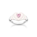 Thomas Sabo Ring Herz mit pinkem Stein Silber